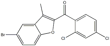 5-bromo-2-[(2,4-dichlorophenyl)carbonyl]-3-methyl-1-benzofuran,,结构式