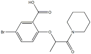 5-bromo-2-{[1-oxo-1-(piperidin-1-yl)propan-2-yl]oxy}benzoic acid Structure