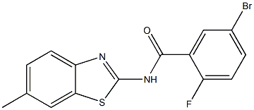 5-bromo-2-fluoro-N-(6-methyl-1,3-benzothiazol-2-yl)benzamide Structure