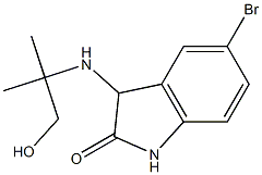 5-bromo-3-[(1-hydroxy-2-methylpropan-2-yl)amino]-2,3-dihydro-1H-indol-2-one Struktur