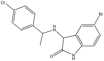 5-bromo-3-{[1-(4-chlorophenyl)ethyl]amino}-2,3-dihydro-1H-indol-2-one Structure