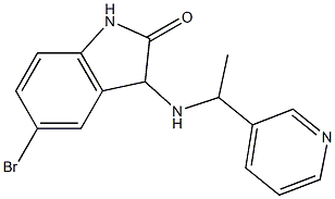5-bromo-3-{[1-(pyridin-3-yl)ethyl]amino}-2,3-dihydro-1H-indol-2-one,,结构式