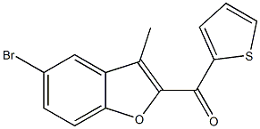 5-bromo-3-methyl-2-(thiophen-2-ylcarbonyl)-1-benzofuran Structure