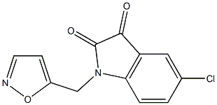 5-chloro-1-(1,2-oxazol-5-ylmethyl)-2,3-dihydro-1H-indole-2,3-dione,,结构式