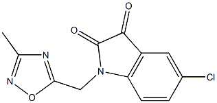 5-chloro-1-[(3-methyl-1,2,4-oxadiazol-5-yl)methyl]-2,3-dihydro-1H-indole-2,3-dione,,结构式