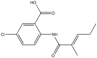 5-chloro-2-(2-methylpent-2-enamido)benzoic acid Struktur
