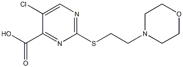 5-chloro-2-[(2-morpholin-4-ylethyl)thio]pyrimidine-4-carboxylic acid Structure