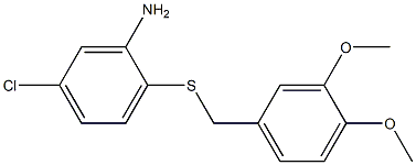 5-chloro-2-{[(3,4-dimethoxyphenyl)methyl]sulfanyl}aniline,,结构式