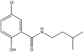 5-chloro-2-hydroxy-N-(3-methylbutyl)benzamide 化学構造式