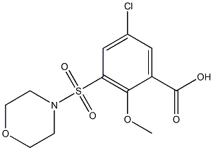 5-chloro-2-methoxy-3-(morpholin-4-ylsulfonyl)benzoic acid Struktur