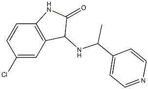 5-chloro-3-{[1-(pyridin-4-yl)ethyl]amino}-2,3-dihydro-1H-indol-2-one Struktur