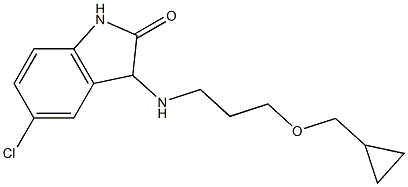 5-chloro-3-{[3-(cyclopropylmethoxy)propyl]amino}-2,3-dihydro-1H-indol-2-one,,结构式