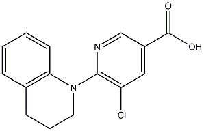 5-chloro-6-(1,2,3,4-tetrahydroquinolin-1-yl)pyridine-3-carboxylic acid,,结构式