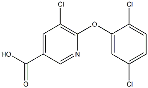 5-chloro-6-(2,5-dichlorophenoxy)pyridine-3-carboxylic acid,,结构式