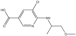 5-chloro-6-[(1-methoxypropan-2-yl)amino]pyridine-3-carboxylic acid Structure