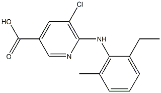 5-chloro-6-[(2-ethyl-6-methylphenyl)amino]pyridine-3-carboxylic acid Struktur