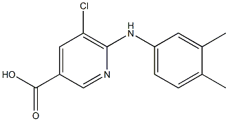 5-chloro-6-[(3,4-dimethylphenyl)amino]pyridine-3-carboxylic acid Structure