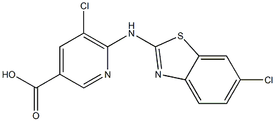 5-chloro-6-[(6-chloro-1,3-benzothiazol-2-yl)amino]pyridine-3-carboxylic acid