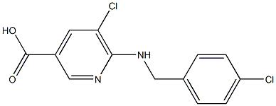 5-chloro-6-{[(4-chlorophenyl)methyl]amino}pyridine-3-carboxylic acid Structure