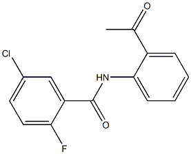 5-chloro-N-(2-acetylphenyl)-2-fluorobenzamide 化学構造式