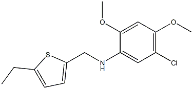 5-chloro-N-[(5-ethylthiophen-2-yl)methyl]-2,4-dimethoxyaniline,,结构式