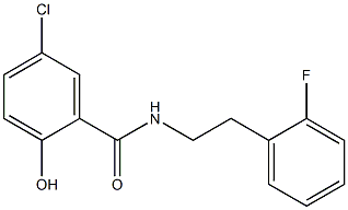 5-chloro-N-[2-(2-fluorophenyl)ethyl]-2-hydroxybenzamide 化学構造式