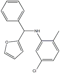 5-chloro-N-[furan-2-yl(phenyl)methyl]-2-methylaniline 结构式