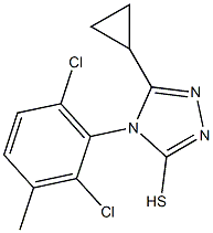 5-cyclopropyl-4-(2,6-dichloro-3-methylphenyl)-4H-1,2,4-triazole-3-thiol,,结构式