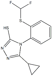 5-cyclopropyl-4-{2-[(difluoromethyl)sulfanyl]phenyl}-4H-1,2,4-triazole-3-thiol 结构式
