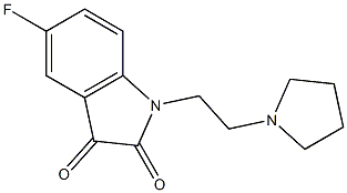 5-fluoro-1-[2-(pyrrolidin-1-yl)ethyl]-2,3-dihydro-1H-indole-2,3-dione Struktur