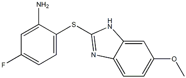 5-fluoro-2-[(6-methoxy-1H-1,3-benzodiazol-2-yl)sulfanyl]aniline 结构式