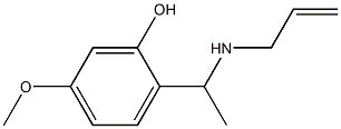 5-methoxy-2-[1-(prop-2-en-1-ylamino)ethyl]phenol 化学構造式