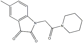 5-methyl-1-[2-oxo-2-(piperidin-1-yl)ethyl]-2,3-dihydro-1H-indole-2,3-dione Struktur