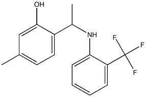 5-methyl-2-(1-{[2-(trifluoromethyl)phenyl]amino}ethyl)phenol Struktur