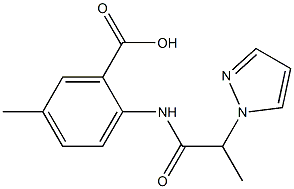 5-methyl-2-[2-(1H-pyrazol-1-yl)propanamido]benzoic acid|