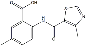 5-methyl-2-{[(4-methyl-1,3-thiazol-5-yl)carbonyl]amino}benzoic acid Structure