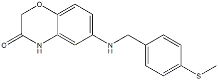 6-({[4-(methylsulfanyl)phenyl]methyl}amino)-3,4-dihydro-2H-1,4-benzoxazin-3-one Structure