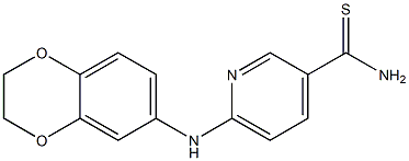 6-(2,3-dihydro-1,4-benzodioxin-6-ylamino)pyridine-3-carbothioamide Structure