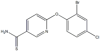 6-(2-bromo-4-chlorophenoxy)pyridine-3-carbothioamide Structure