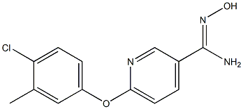 6-(4-chloro-3-methylphenoxy)-N'-hydroxypyridine-3-carboximidamide,,结构式