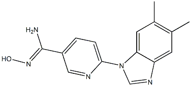 6-(5,6-dimethyl-1H-benzimidazol-1-yl)-N'-hydroxypyridine-3-carboximidamide 结构式