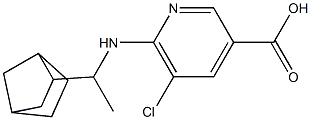 6-[(1-{bicyclo[2.2.1]heptan-2-yl}ethyl)amino]-5-chloropyridine-3-carboxylic acid Structure
