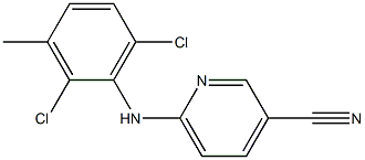 6-[(2,6-dichloro-3-methylphenyl)amino]pyridine-3-carbonitrile 化学構造式