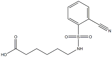 6-[(2-cyanobenzene)sulfonamido]hexanoic acid Struktur