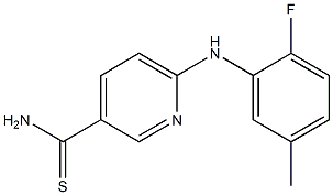 6-[(2-fluoro-5-methylphenyl)amino]pyridine-3-carbothioamide Structure