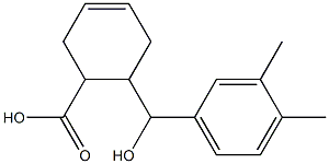 6-[(3,4-dimethylphenyl)(hydroxy)methyl]cyclohex-3-ene-1-carboxylic acid,,结构式