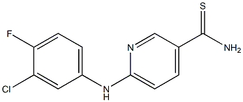 6-[(3-chloro-4-fluorophenyl)amino]pyridine-3-carbothioamide Structure