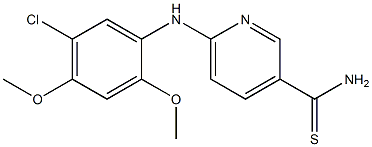 6-[(5-chloro-2,4-dimethoxyphenyl)amino]pyridine-3-carbothioamide Struktur