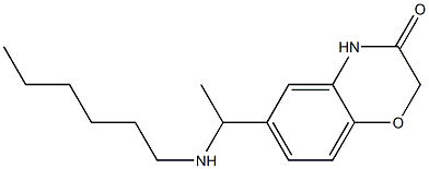 6-[1-(hexylamino)ethyl]-3,4-dihydro-2H-1,4-benzoxazin-3-one 化学構造式
