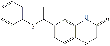 6-[1-(phenylamino)ethyl]-3,4-dihydro-2H-1,4-benzoxazin-3-one Struktur